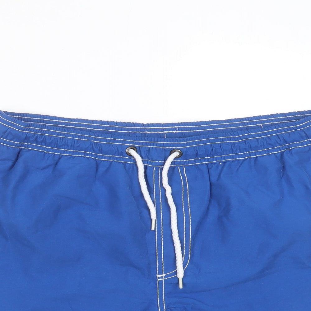 UrbanSpirit Mens Blue  Polyester Bermuda Shorts Size M  Regular Drawstring - swim short