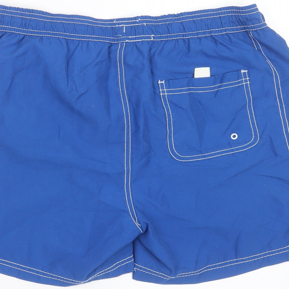 UrbanSpirit Mens Blue  Polyester Bermuda Shorts Size M  Regular Drawstring - swim short