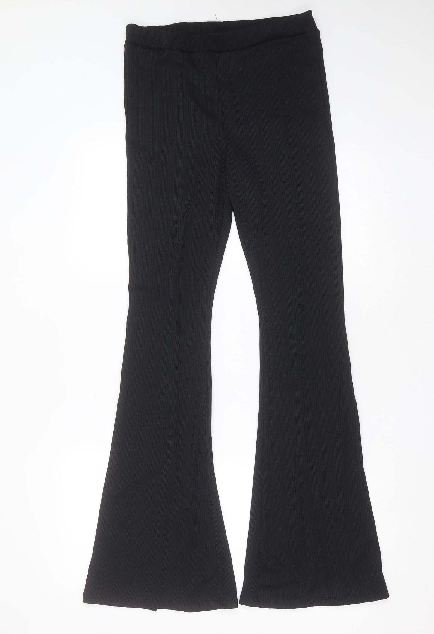 River Island Womens Black Striped Polyester Trousers  Size 8 L32 in Regular