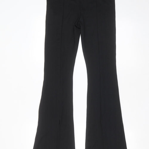 River Island Womens Black Striped Polyester Trousers  Size 8 L32 in Regular