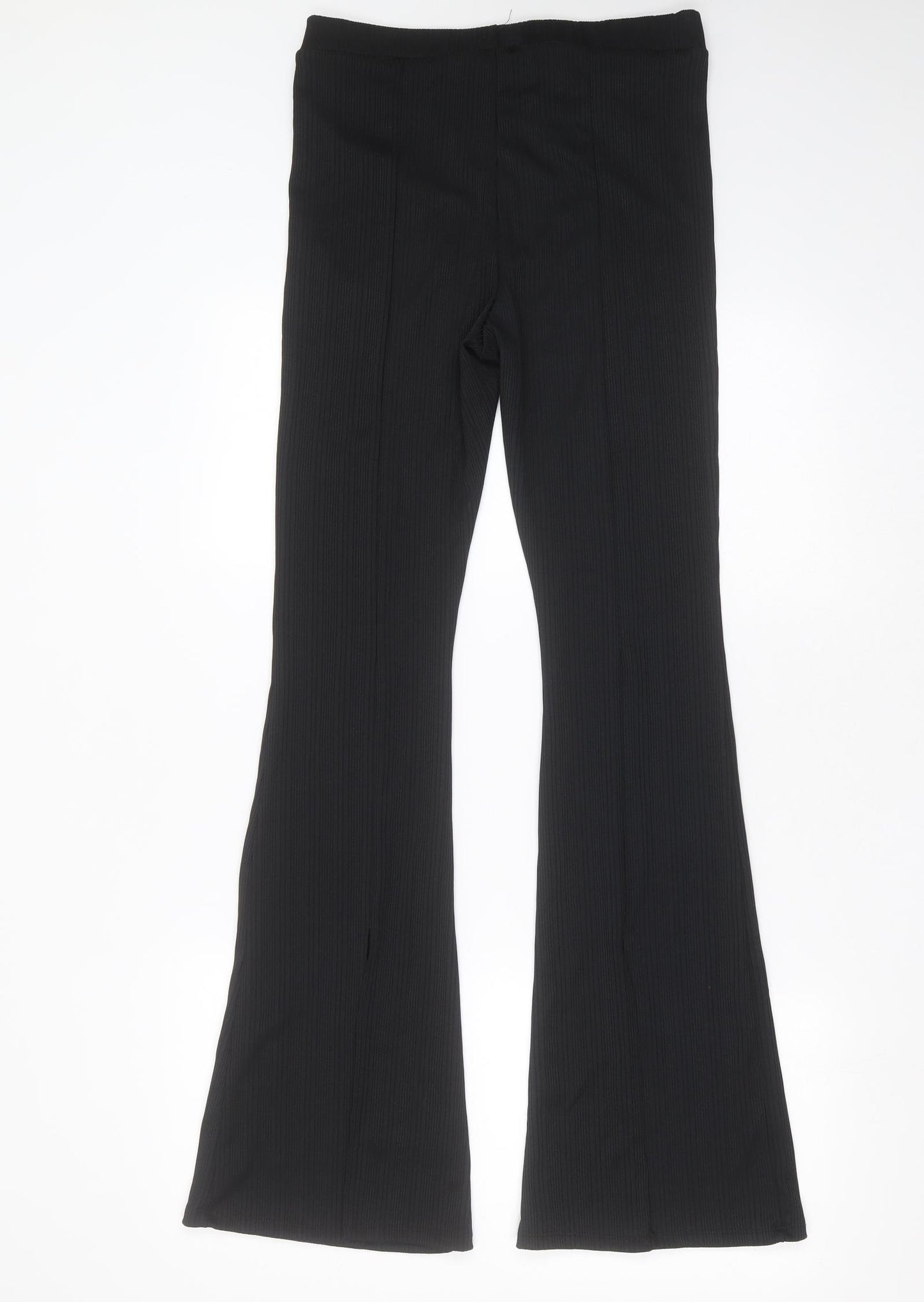 River Island Womens Black Striped Polyester Trousers  Size 8 L32 in Regular