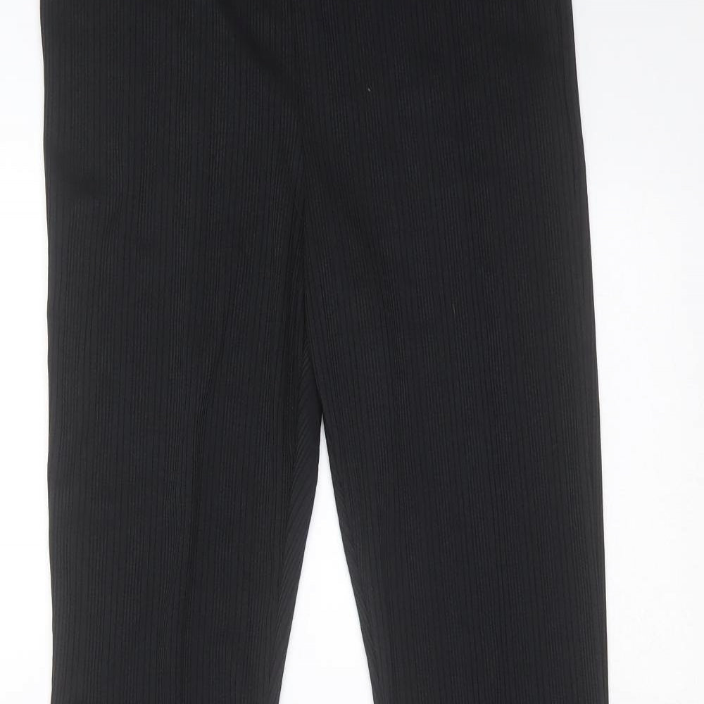 River Island Womens Black Striped Polyester Trousers  Size 8 L32 in Regular