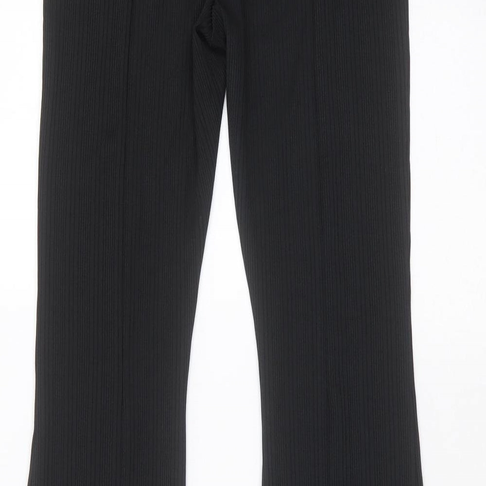 River Island Womens Black Striped Polyester Trousers  Size 8 L32 in Regular