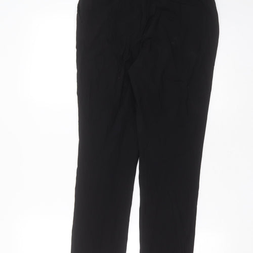 Oasis Womens Black  Viscose Trousers  Size 8 L27 in Slim Zip