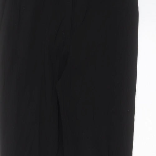 Oasis Womens Black  Viscose Trousers  Size 8 L27 in Slim Zip