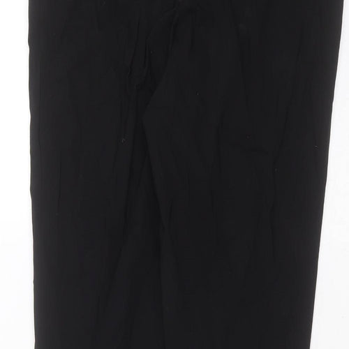 Oasis Womens Black  Viscose Trousers  Size 8 L27 in Slim Zip
