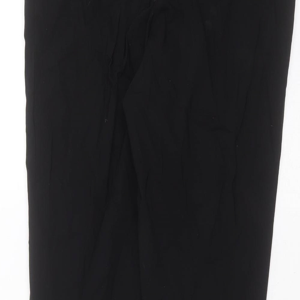 Oasis Womens Black  Viscose Trousers  Size 8 L27 in Slim Zip