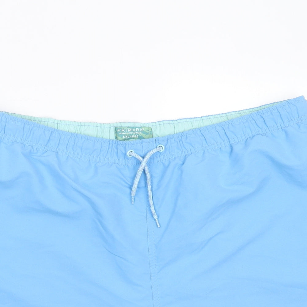 Primark Mens Blue  Polyester Bermuda Shorts Size 2XL  Regular Drawstring - swim short