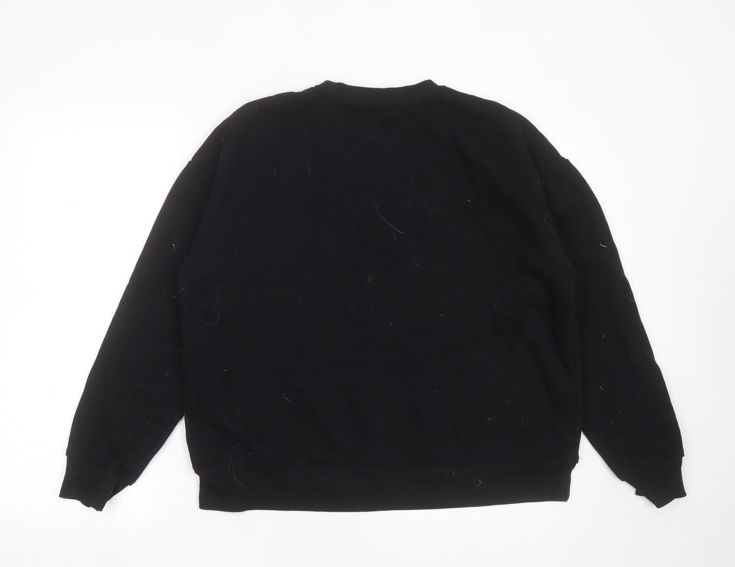 Primark Womens Black  Cotton Pullover Sweatshirt Size M