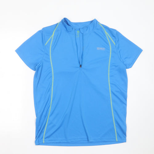 Crivit Sports Mens Blue  Polyester Basic T-Shirt Size L Round Neck