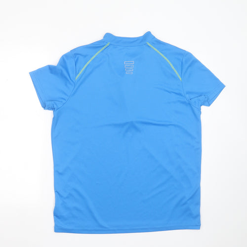 Crivit Sports Mens Blue  Polyester Basic T-Shirt Size L Round Neck