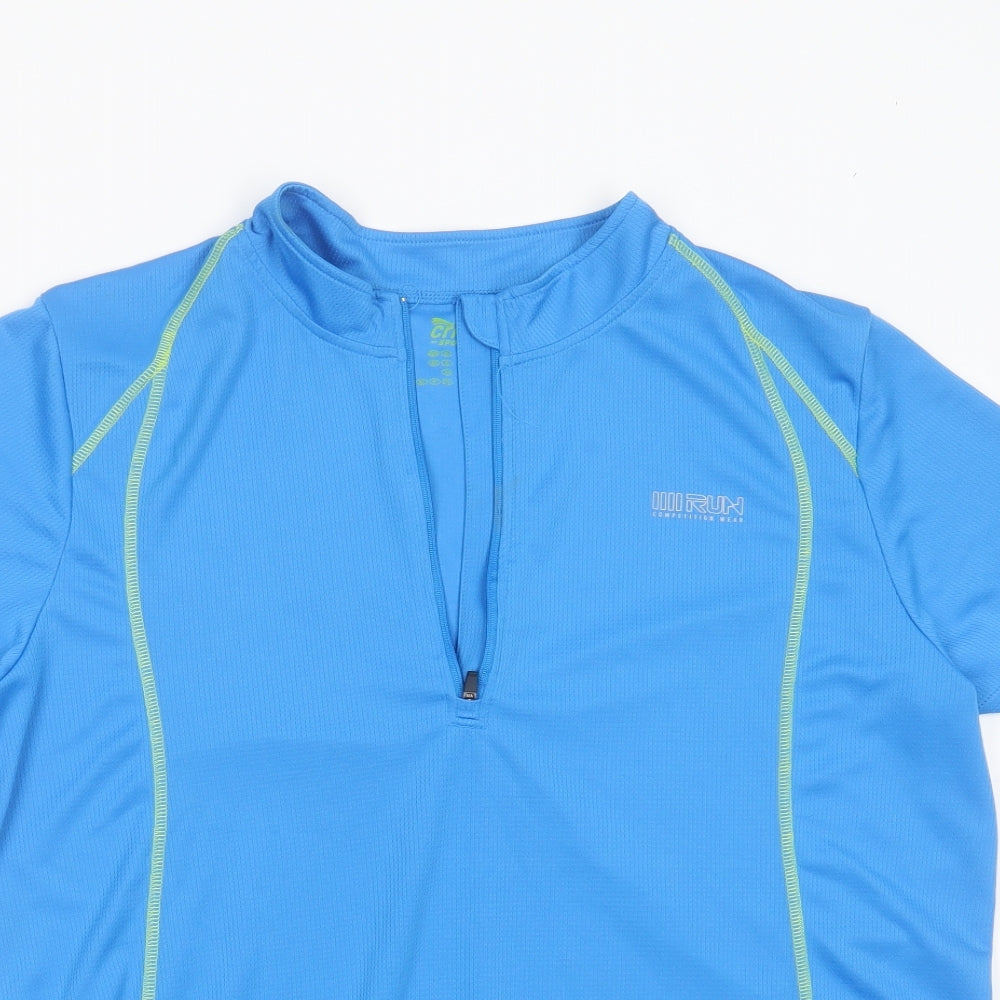 Crivit Sports Mens Blue  Polyester Basic T-Shirt Size L Round Neck