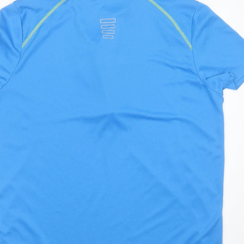 Crivit Sports Mens Blue  Polyester Basic T-Shirt Size L Round Neck