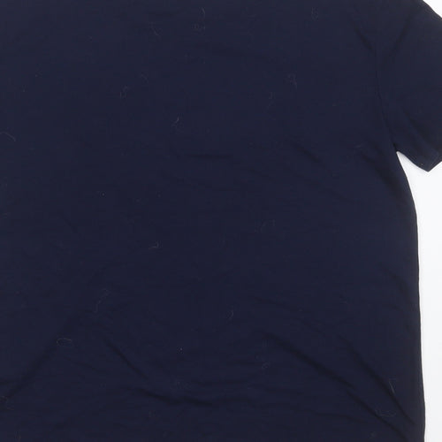 Preworn Womens Blue  Viscose Basic T-Shirt Size 10 Round Neck