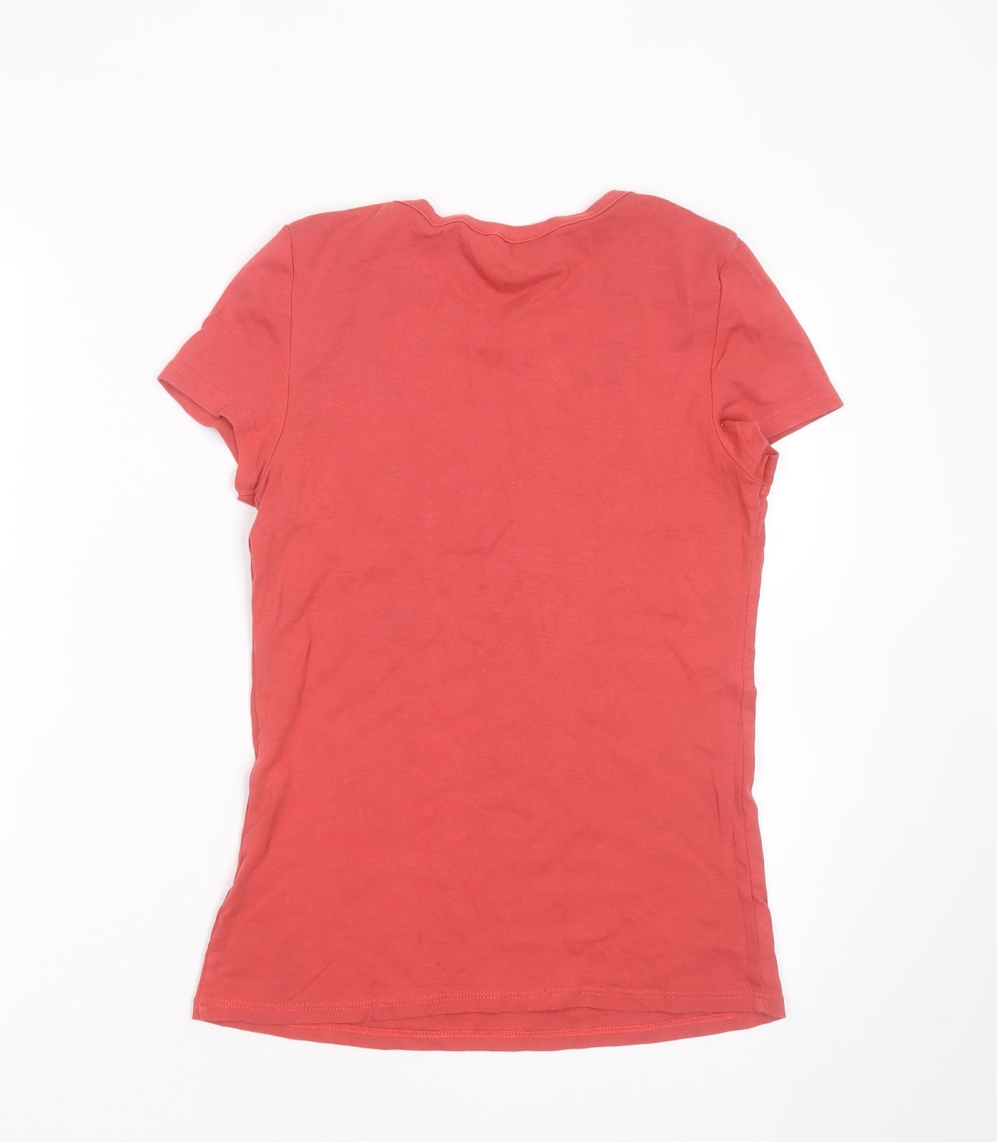 Dorothy Perkins Womens Pink  Cotton Blend Basic T-Shirt Size 10 Round Neck