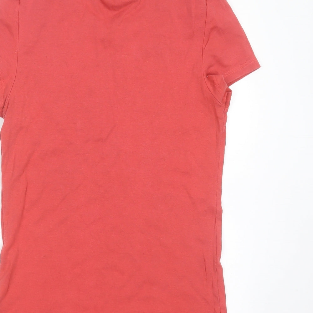 Dorothy Perkins Womens Pink  Cotton Blend Basic T-Shirt Size 10 Round Neck