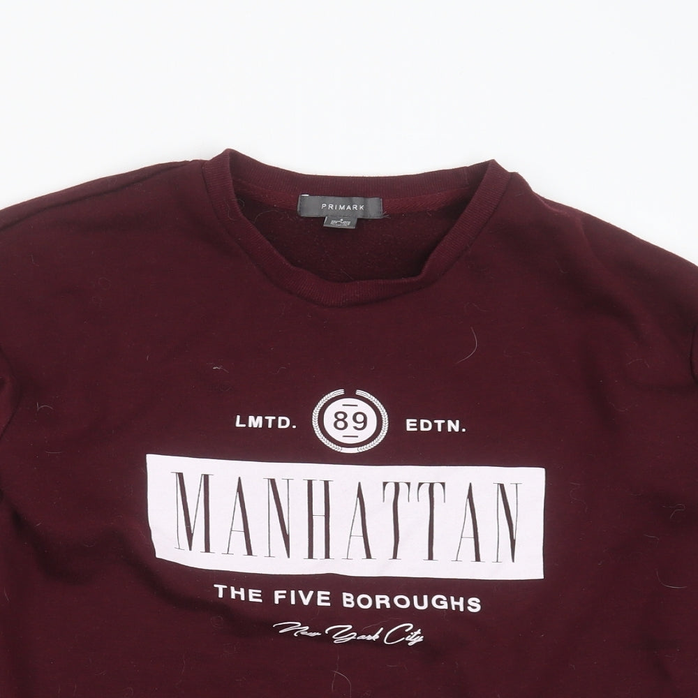 Primark Womens Purple  Cotton Pullover Sweatshirt Size S   - manhattan