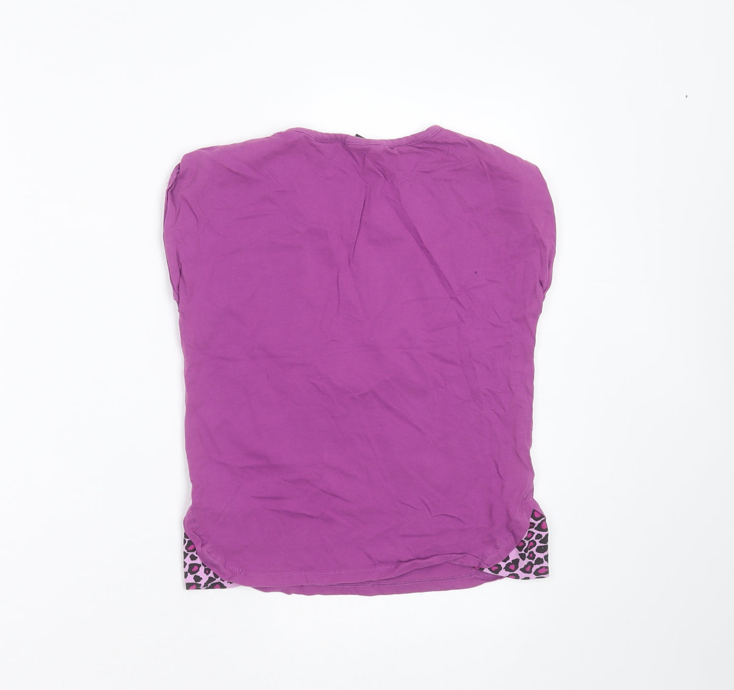 Hello Kitty Girls Purple  Cotton Basic T-Shirt Size 10 Years Round Neck  - hello kitty
