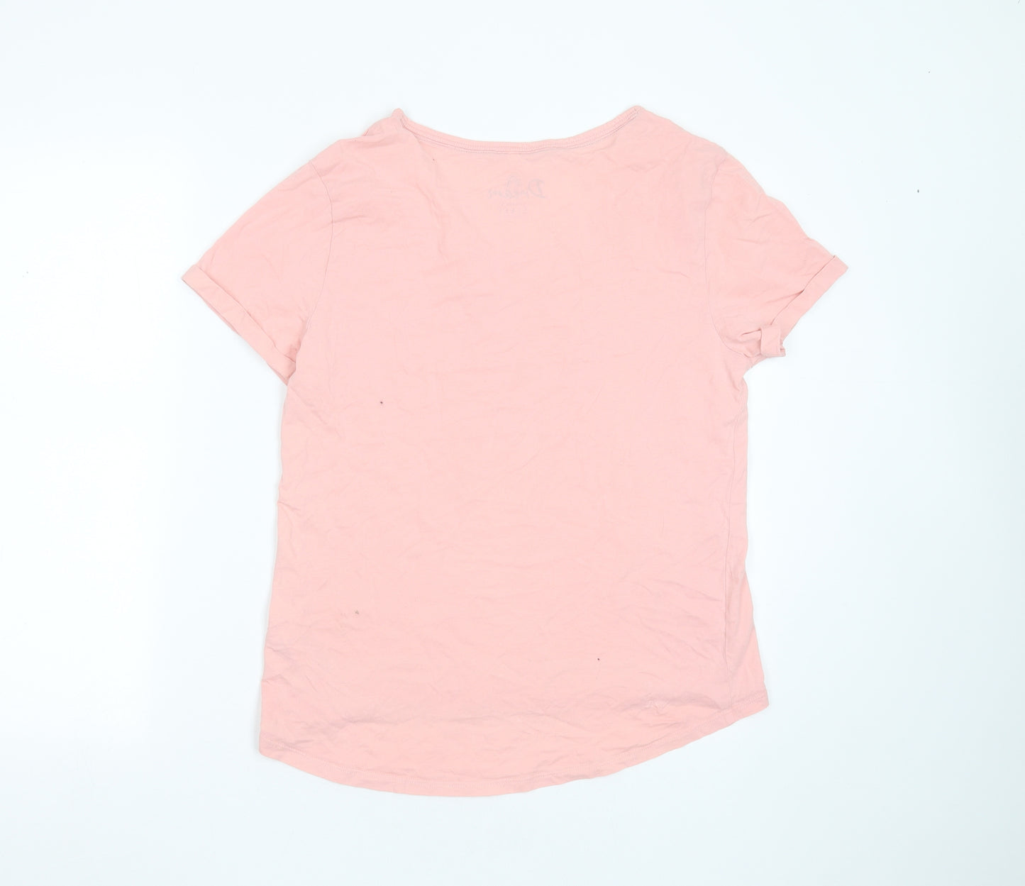 Debenhams Womens Pink Striped Cotton Top Pyjama Top Size 12   - Dreams Can Come True