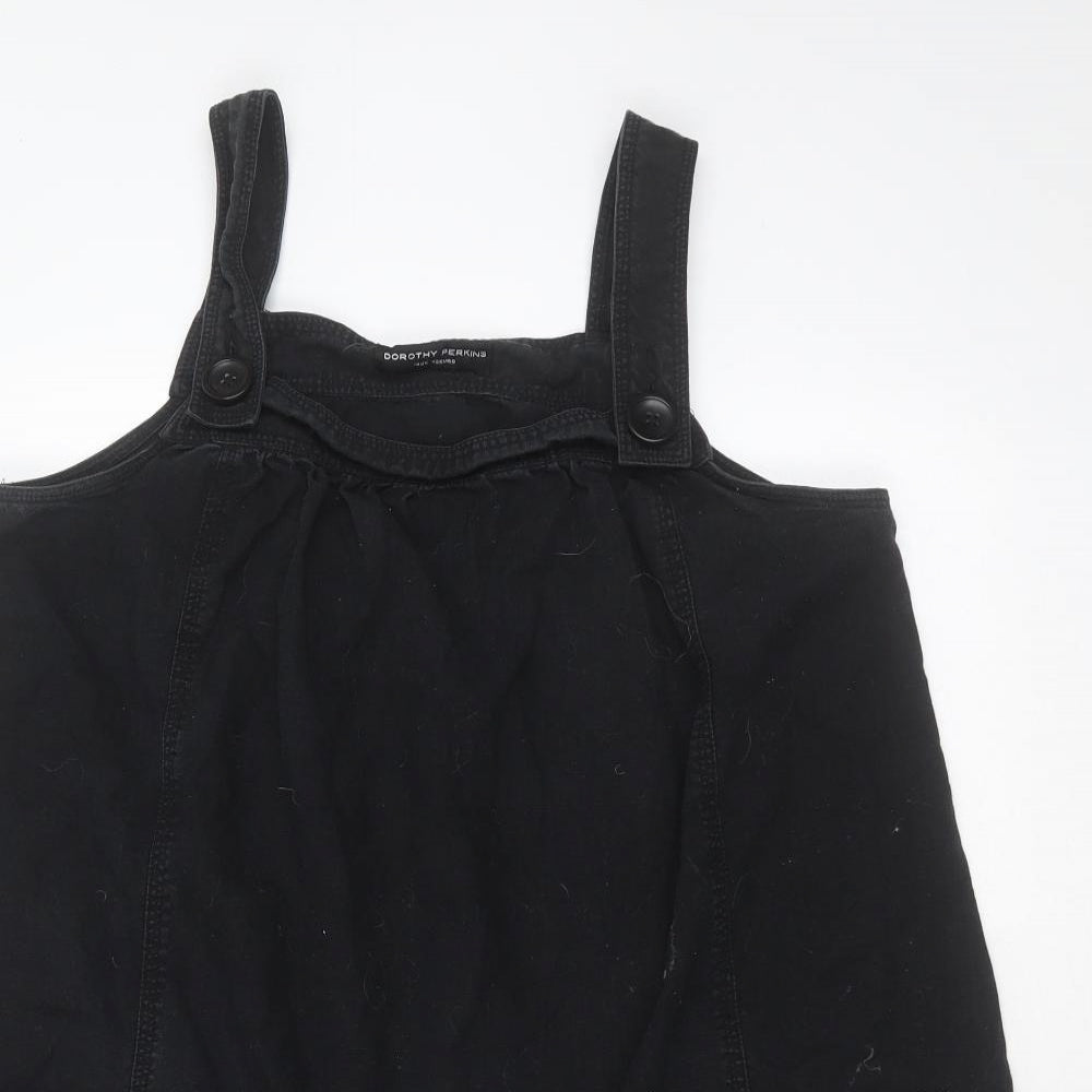 Dorothy Perkins Womens Black  Cotton Basic Blouse Size 14 Square Neck
