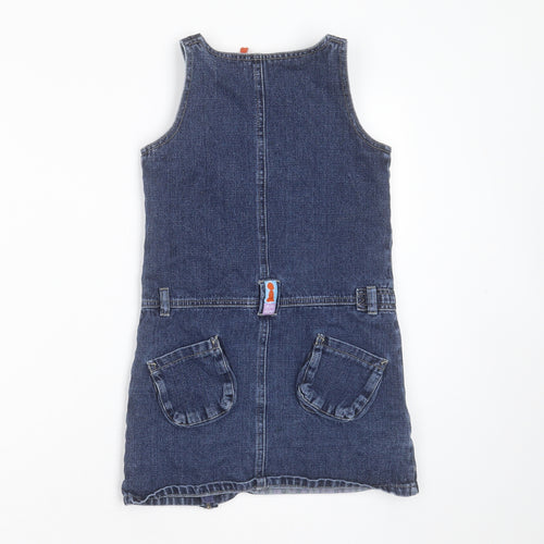 TISSAIA Girls Blue  Cotton Shift  Size 8 Years  Round Neck