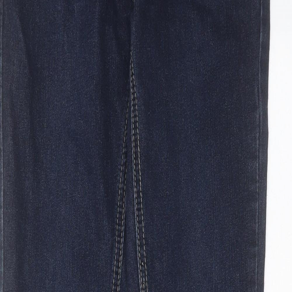 Primark Womens Blue  Cotton Skinny Jeans Size 8 L32 in Extra-Slim Zip