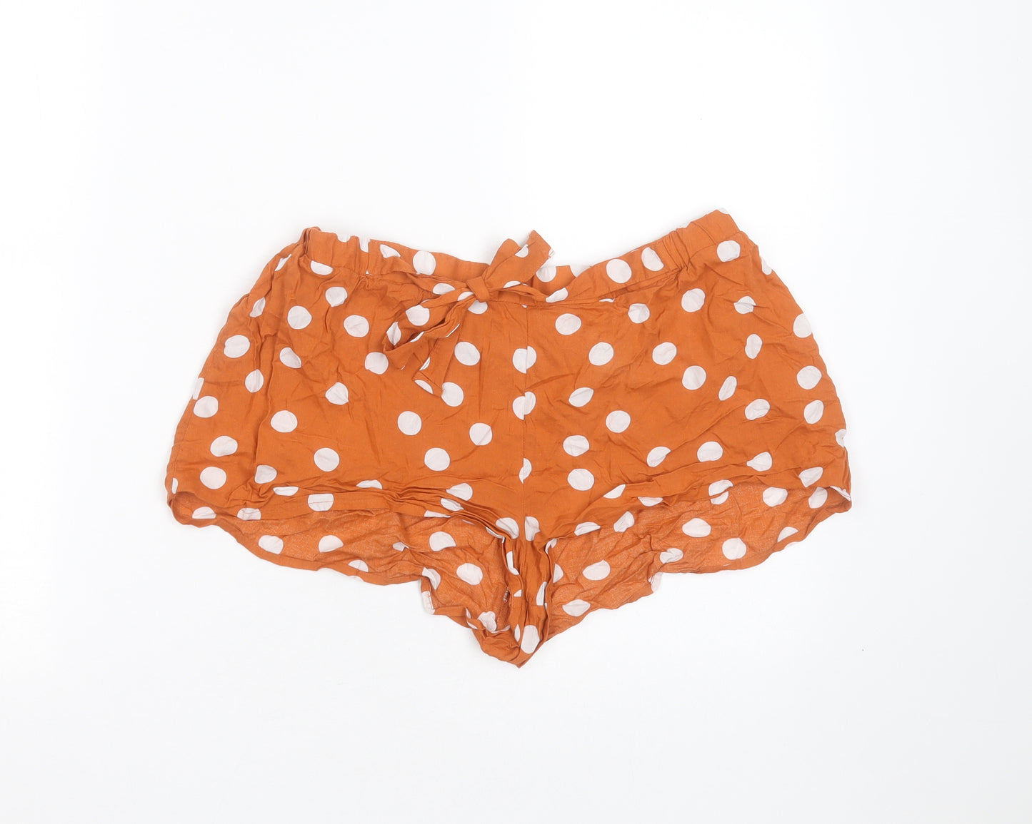 Primark Womens Orange Polka Dot Cotton Blend  Sleep Shorts Size M