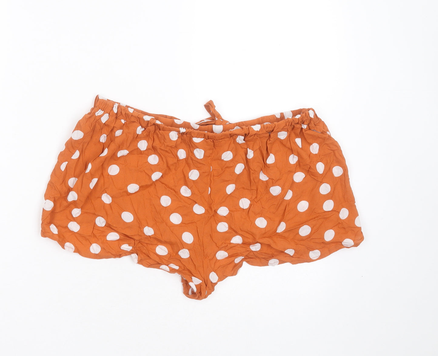Primark Womens Orange Polka Dot Cotton Blend  Sleep Shorts Size M