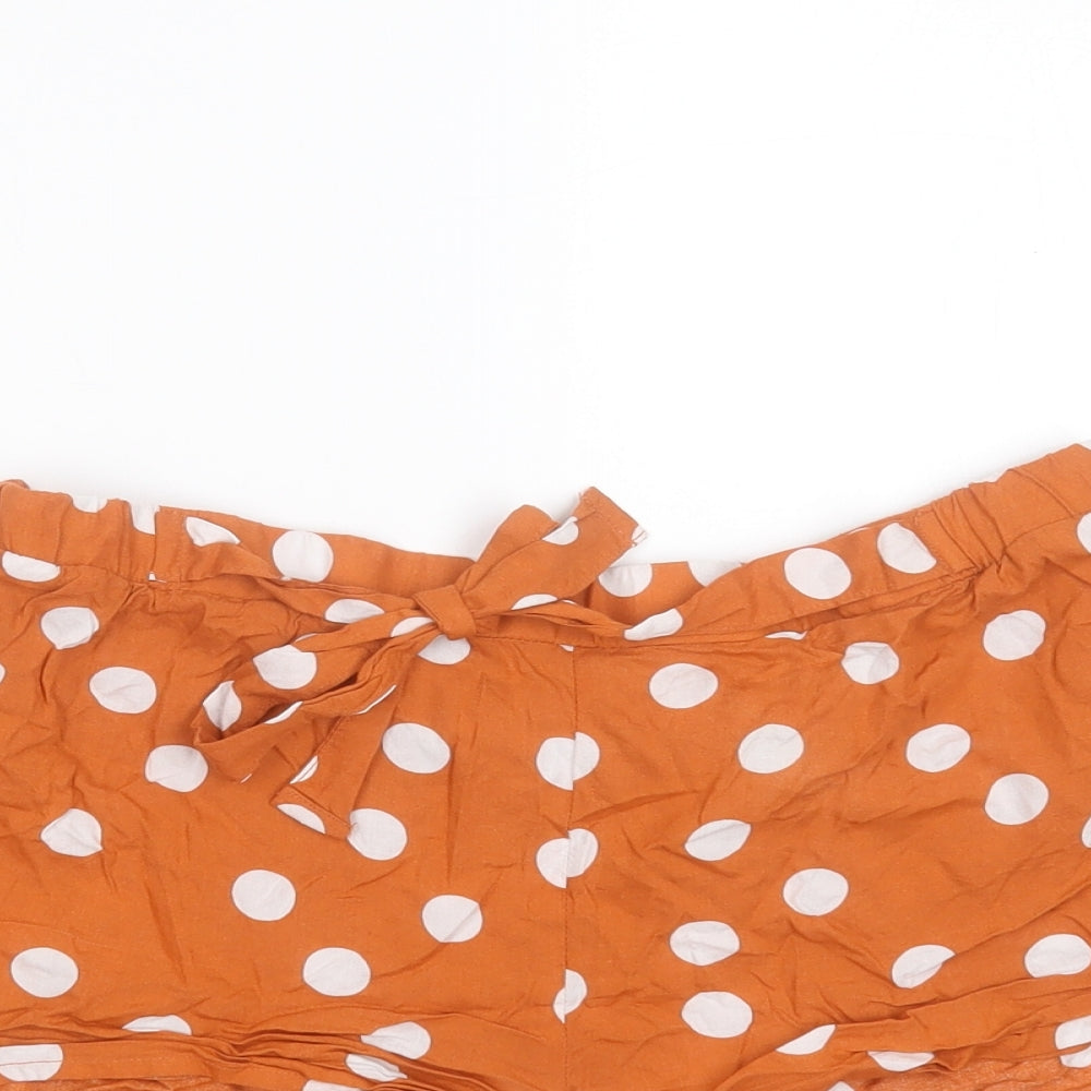 Primark Womens Orange Polka Dot Cotton Blend  Sleep Shorts Size M