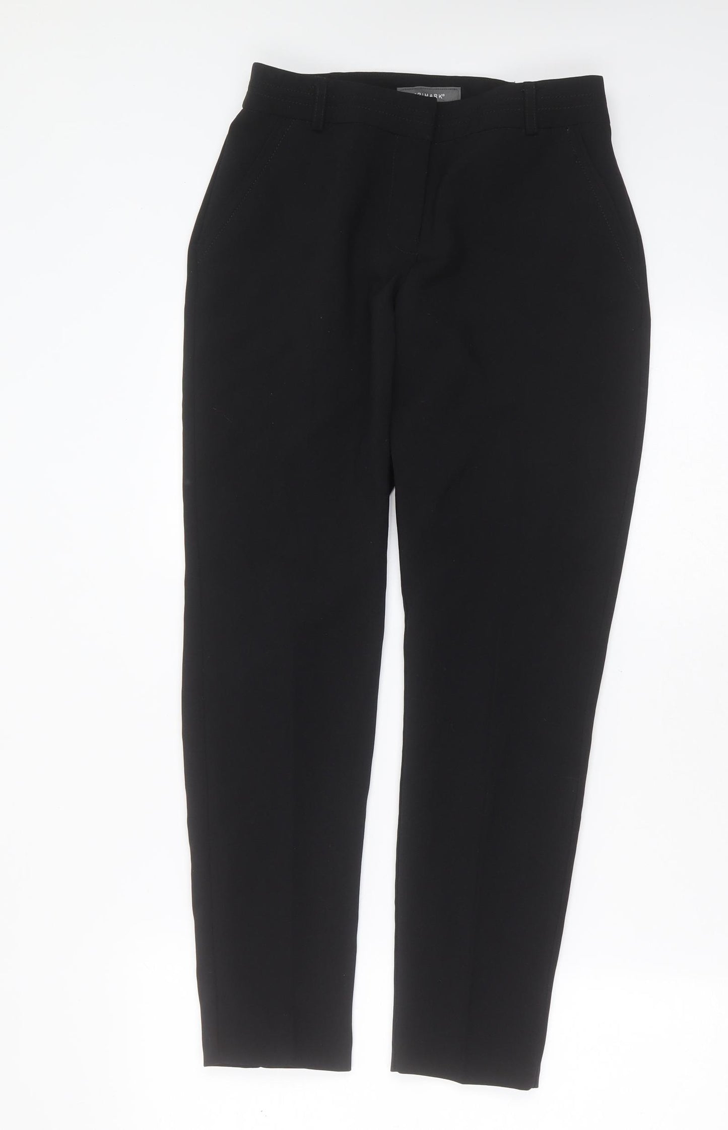 Primark Womens Black  Polyester Trousers  Size 6 L28 in Regular Zip