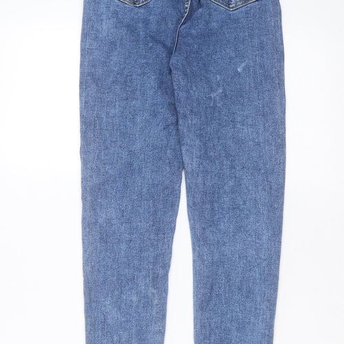PRETTYLITTLETHING Womens Blue  Cotton Skinny Jeans Size 6 L29 in Extra-Slim Zip