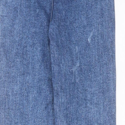 PRETTYLITTLETHING Womens Blue  Cotton Skinny Jeans Size 6 L29 in Extra-Slim Zip