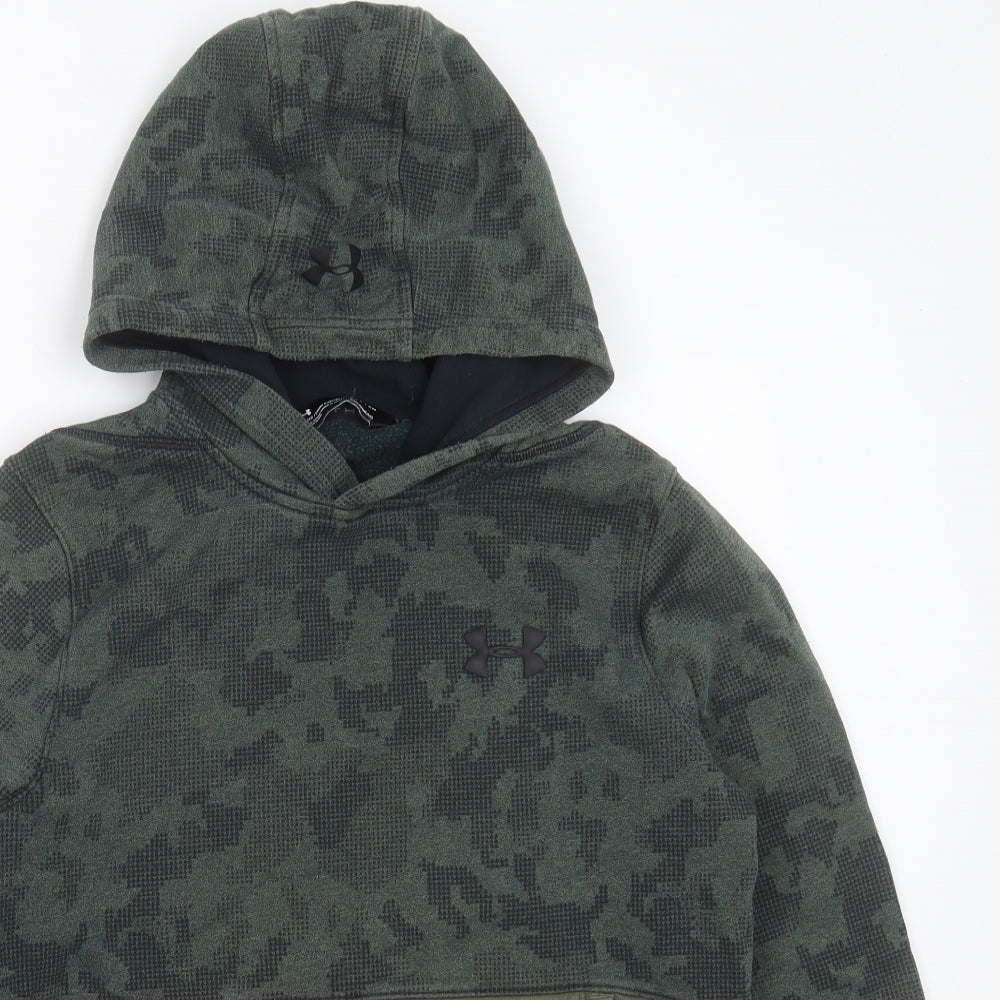 Under armour Mens Green Camouflage Cotton Pullover Hoodie Size S