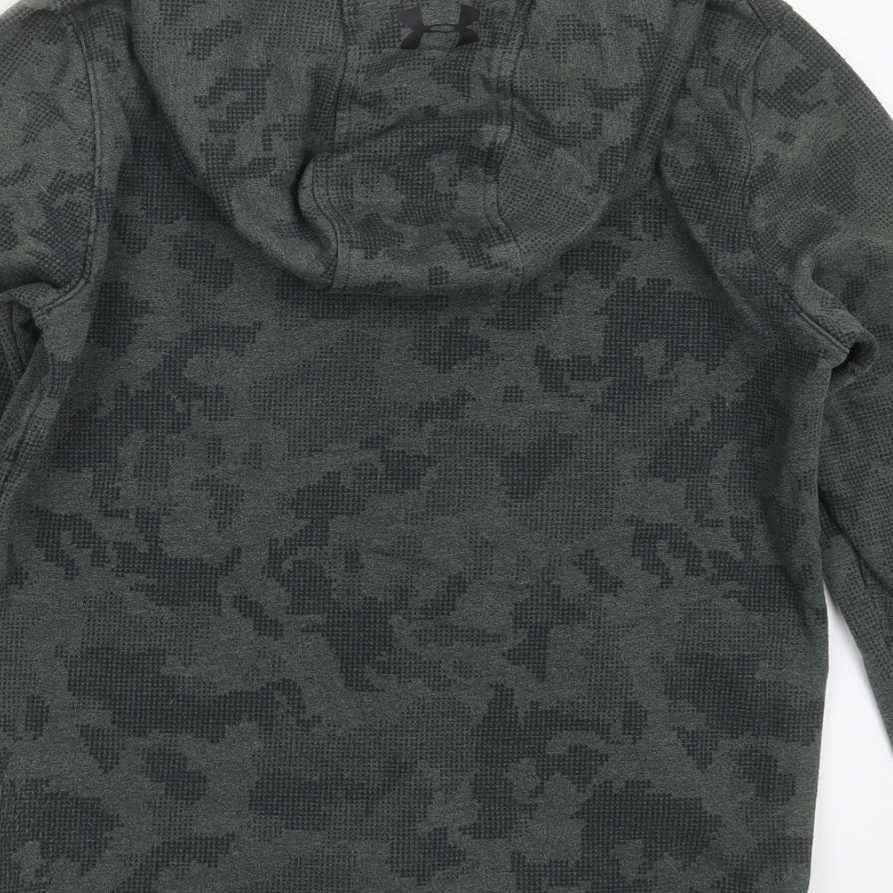 Under armour Mens Green Camouflage Cotton Pullover Hoodie Size S