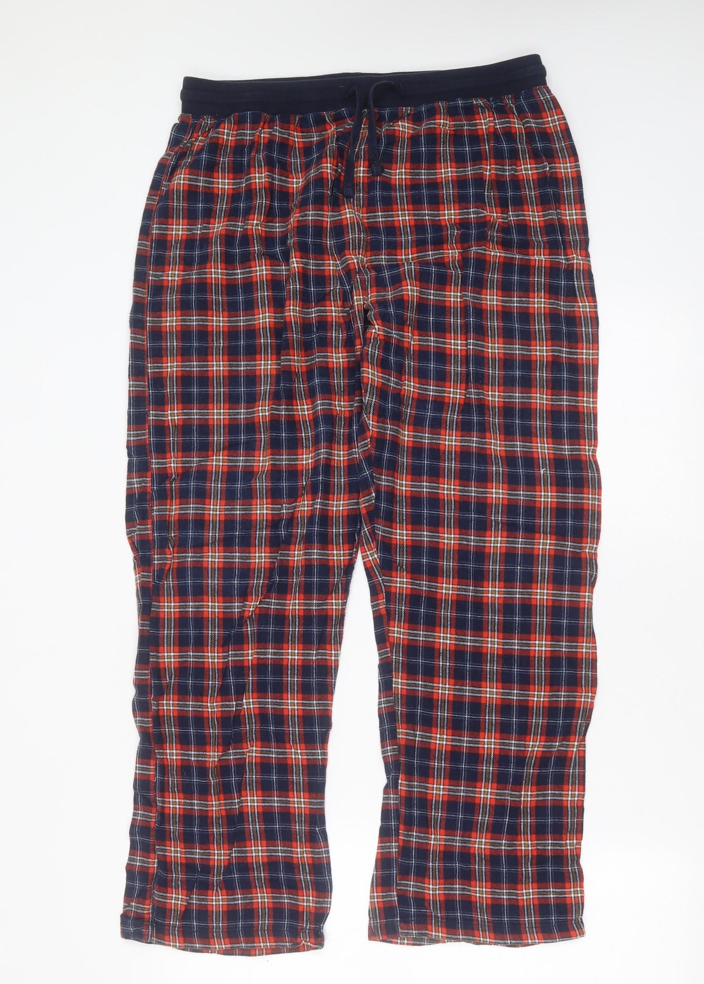 Primark Mens Blue Plaid Cotton  Pyjama Pants Size L  Drawstring