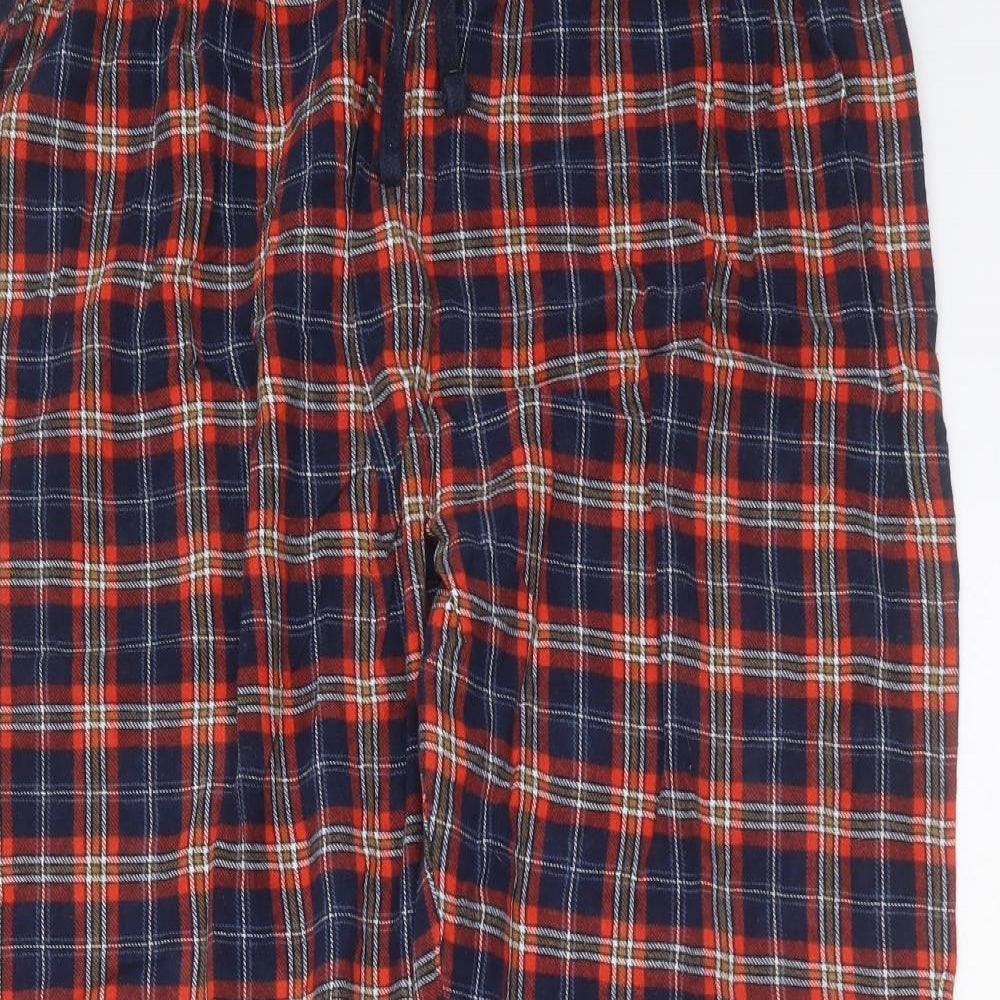 Primark Mens Blue Plaid Cotton  Pyjama Pants Size L  Drawstring