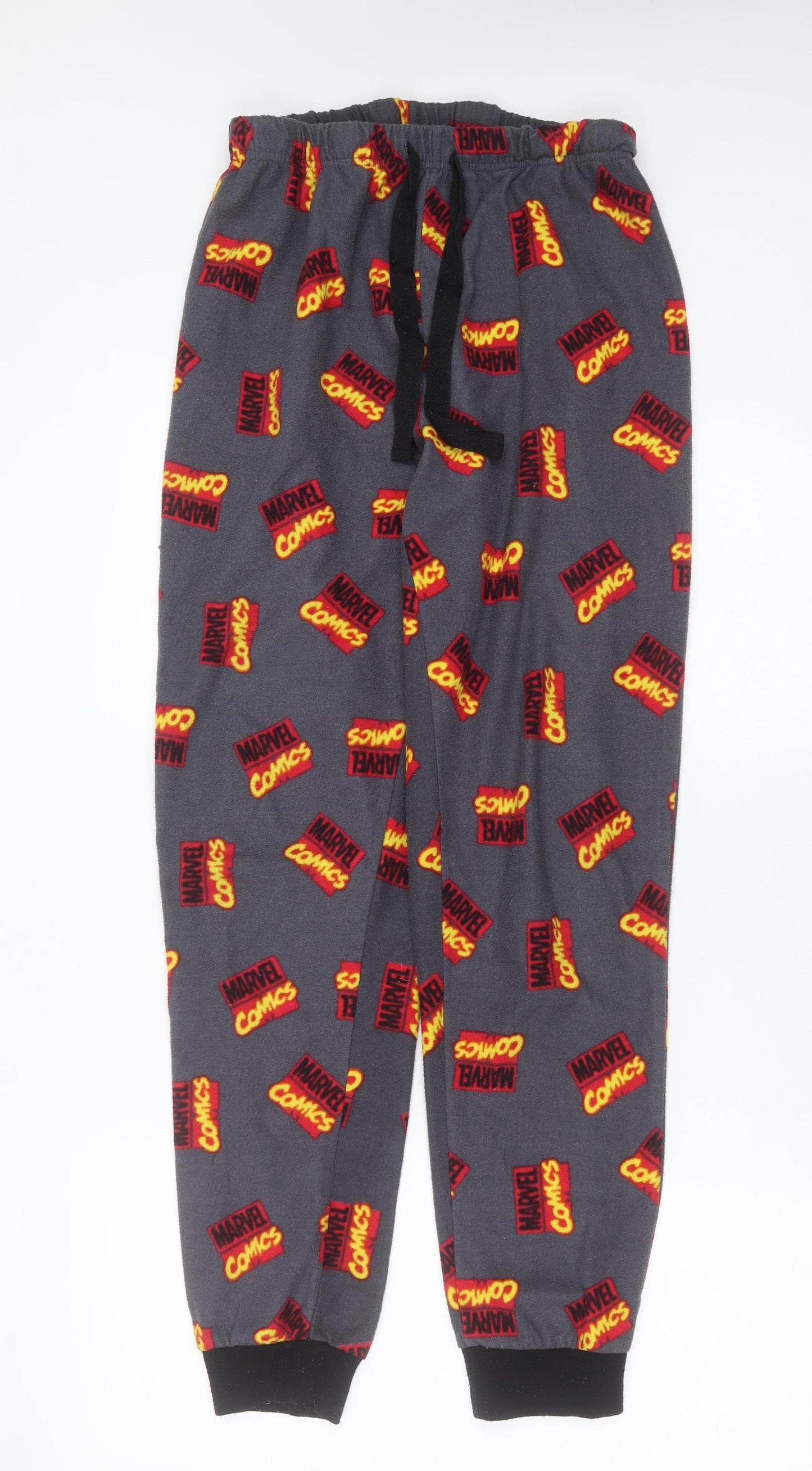 Primark Mens Grey Solid Polyester  Pyjama Pants Size M   - marvel comics