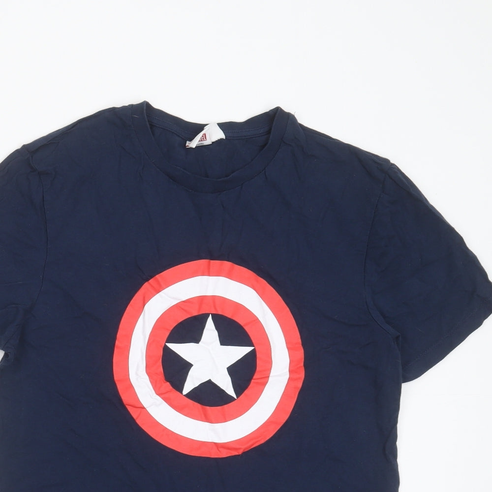 Primark Mens Blue  Cotton  T-Shirt Size M Round Neck  - marvel