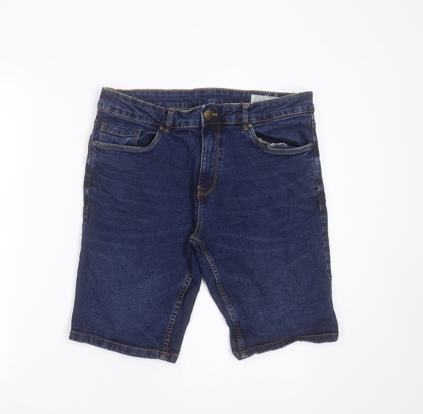denim365 Mens Blue  Cotton Bermuda Shorts Size 34 in L11 in Regular Zip