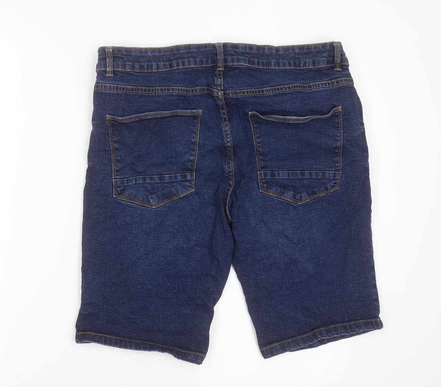 denim365 Mens Blue  Cotton Bermuda Shorts Size 34 in L11 in Regular Zip