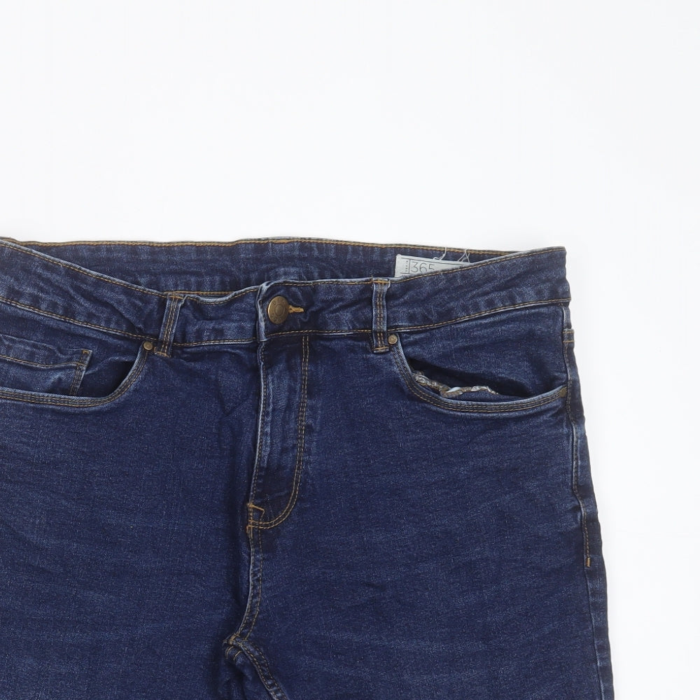 denim365 Mens Blue  Cotton Bermuda Shorts Size 34 in L11 in Regular Zip