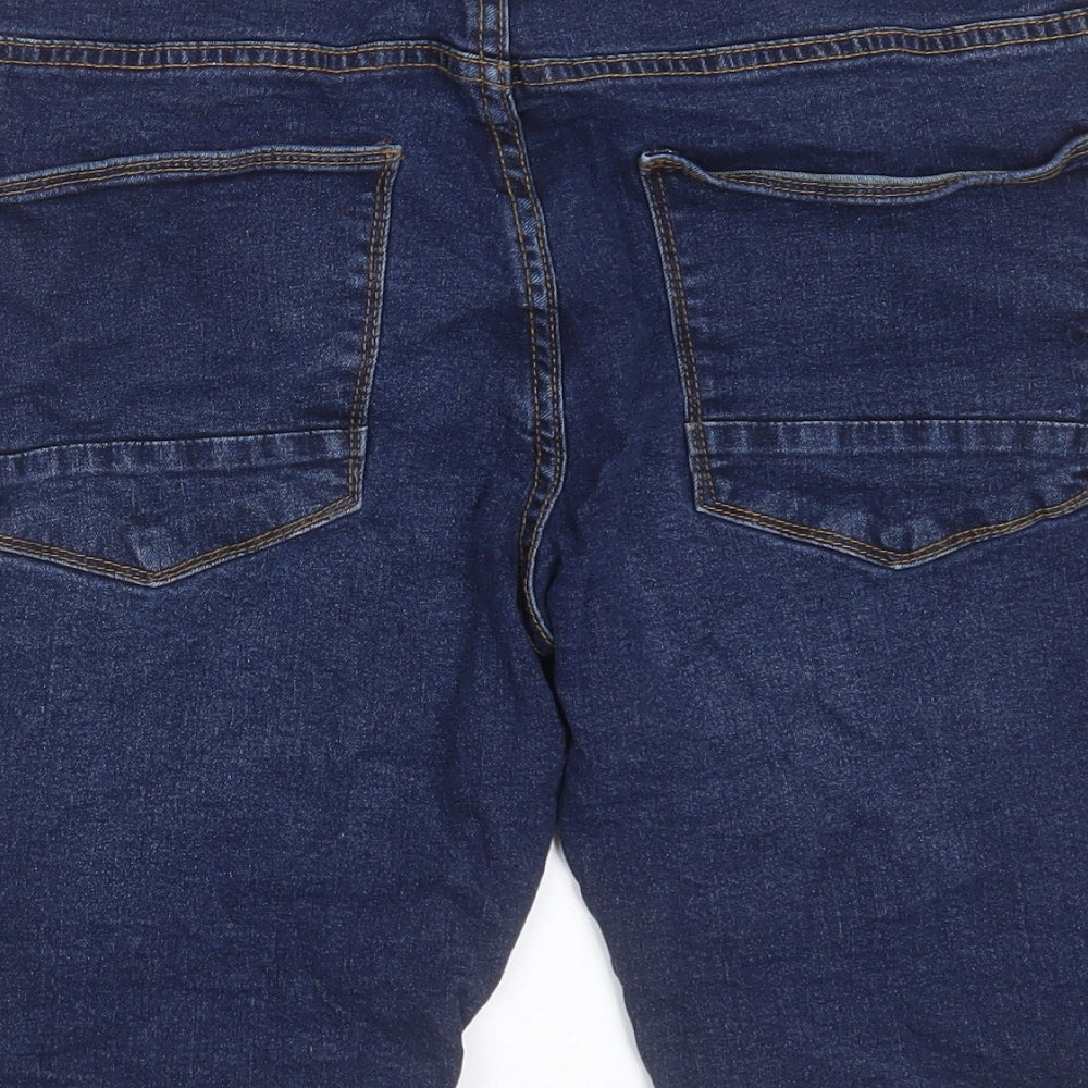 denim365 Mens Blue  Cotton Bermuda Shorts Size 34 in L11 in Regular Zip