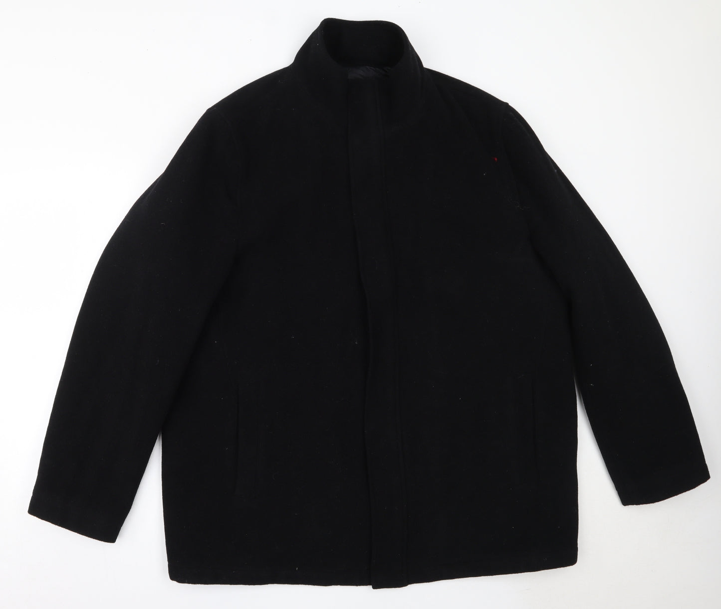 F&F Mens Black   Overcoat Coat Size XL  Zip