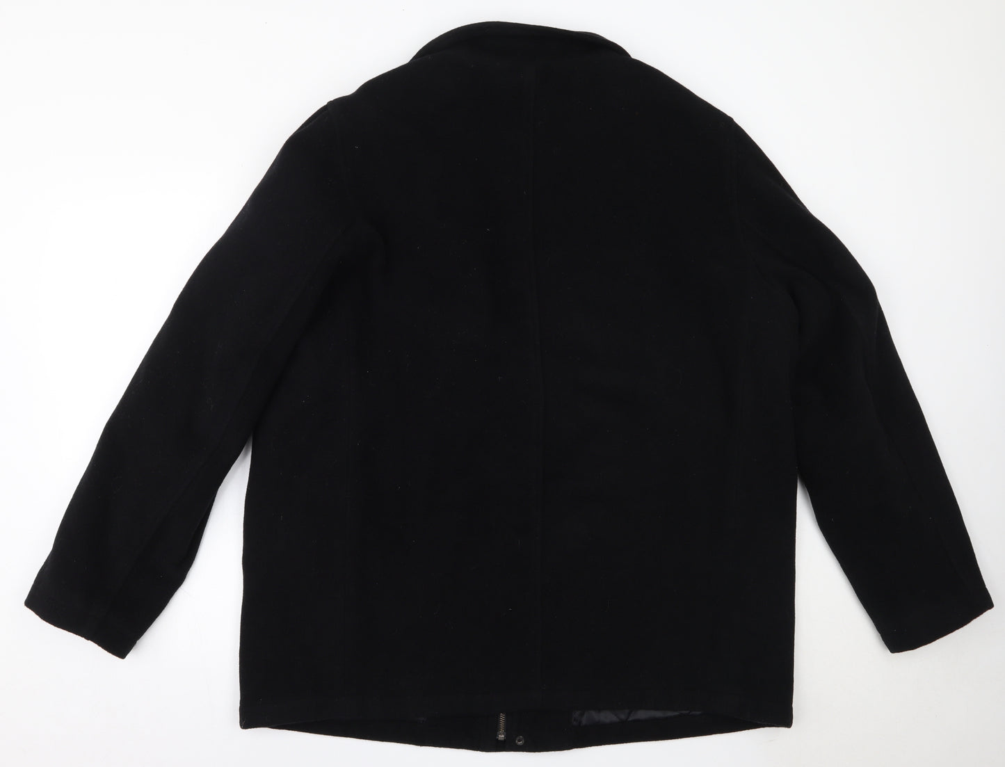 F&F Mens Black   Overcoat Coat Size XL  Zip