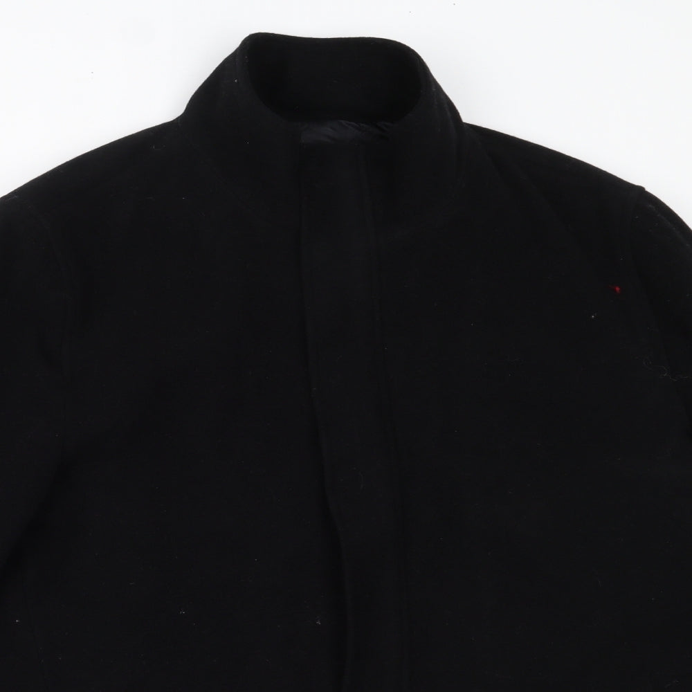 F&F Mens Black   Overcoat Coat Size XL  Zip