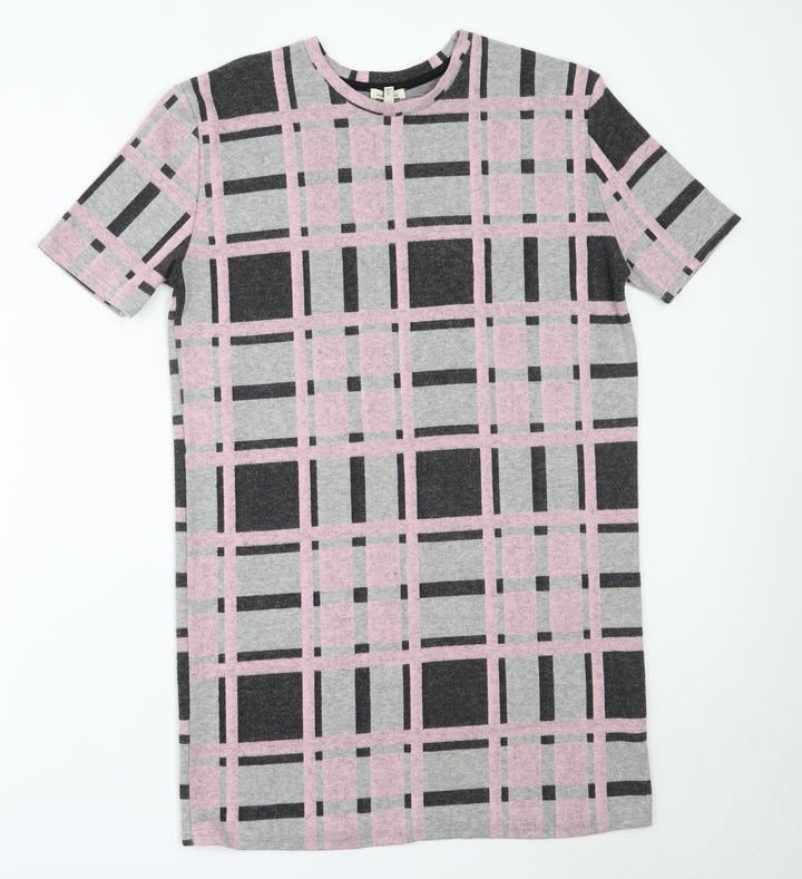 River Island Womens Grey Polyester Shift Size 6 Round Neck