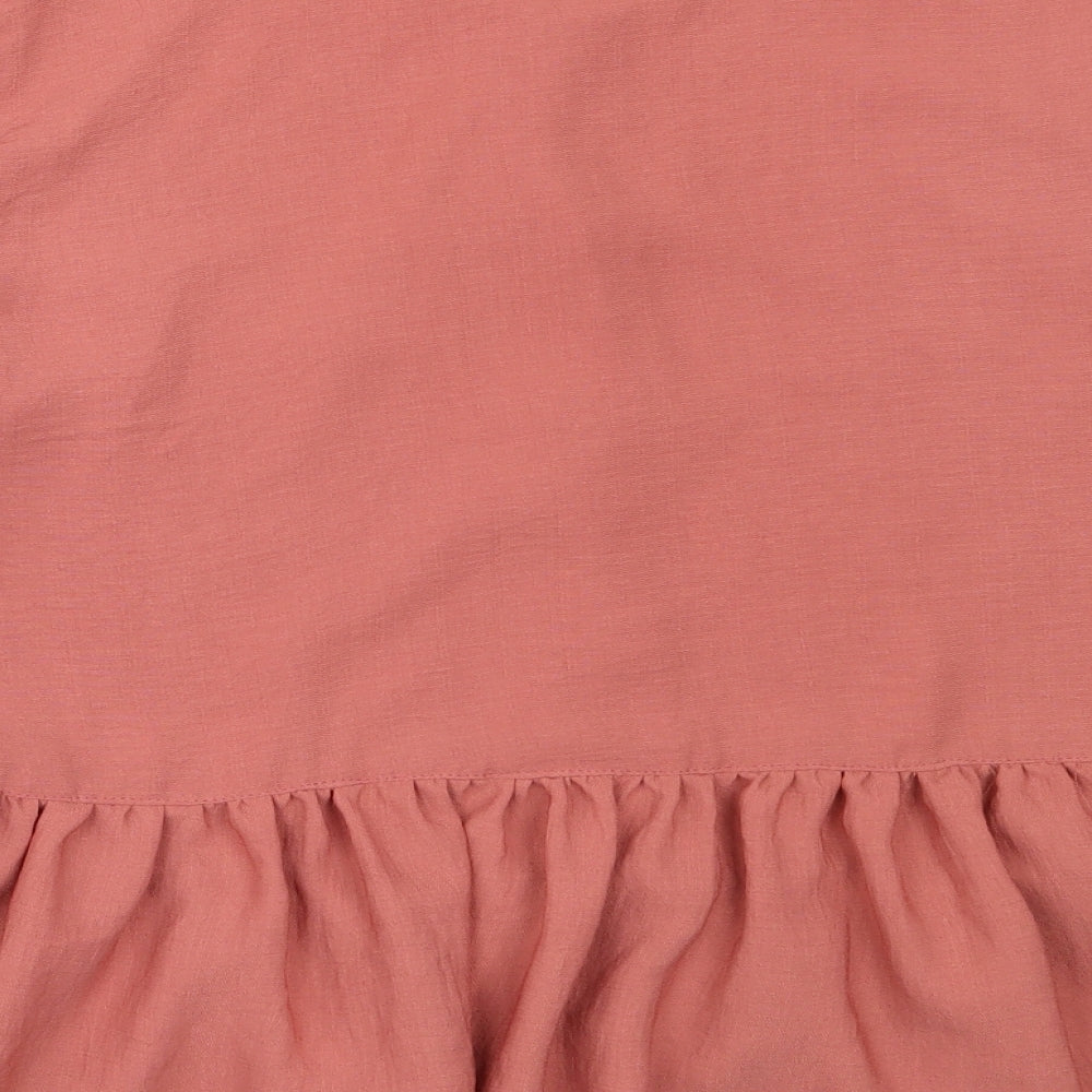 Papaya Womens Pink  Polyester Basic Blouse Size 12 Round Neck