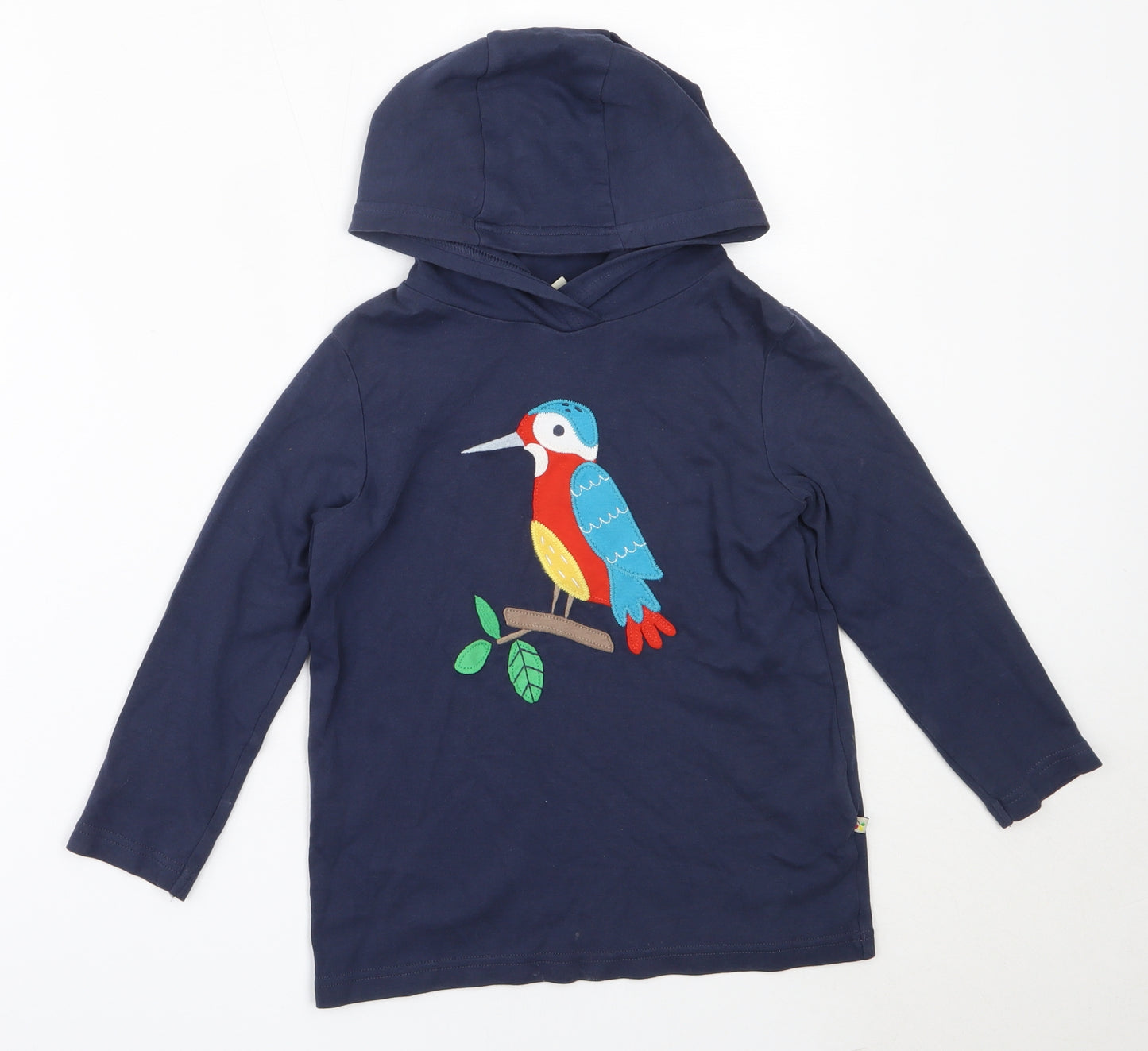Frugi Boys Blue  Cotton Pullover Hoodie Size 5-6 Years