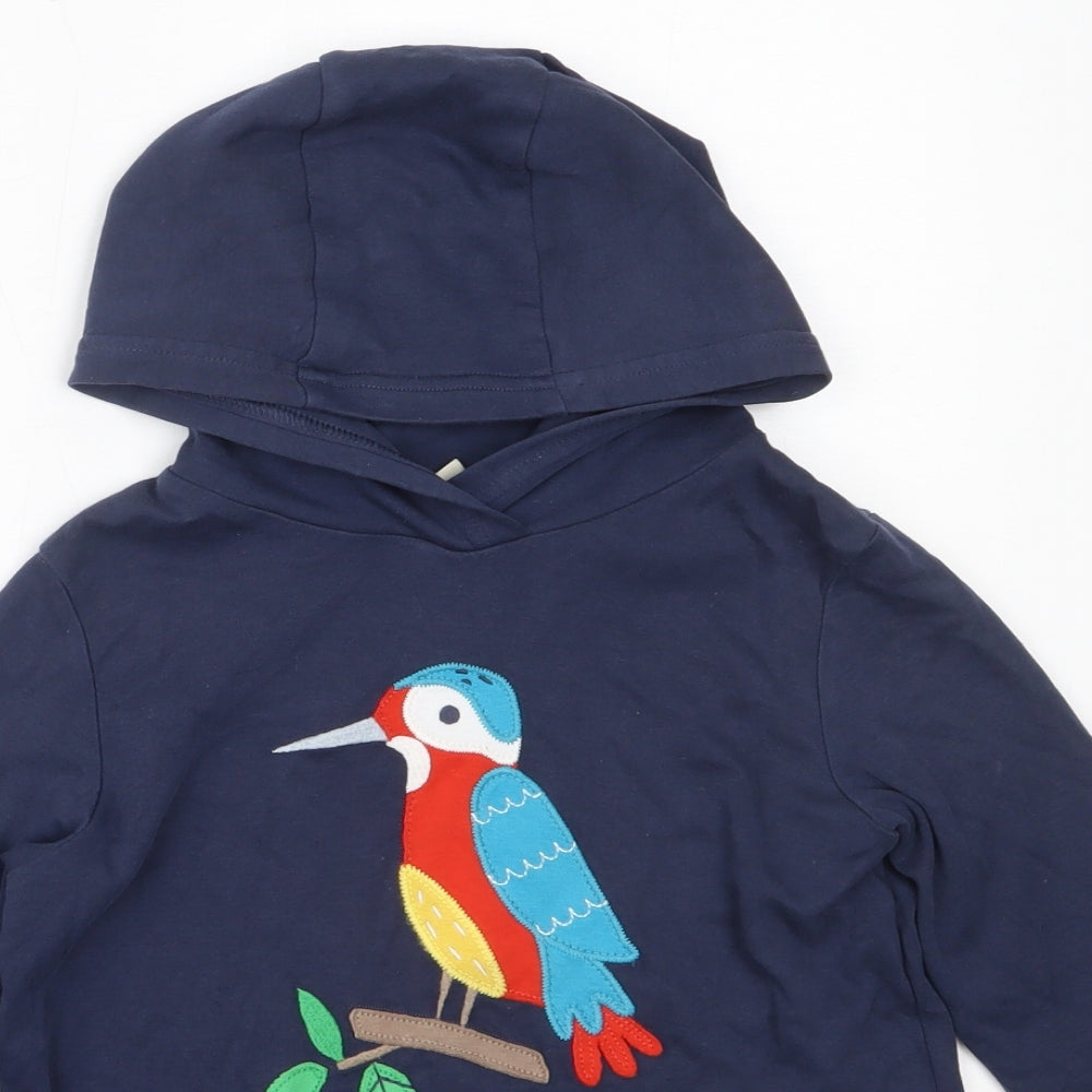 Frugi Boys Blue  Cotton Pullover Hoodie Size 5-6 Years