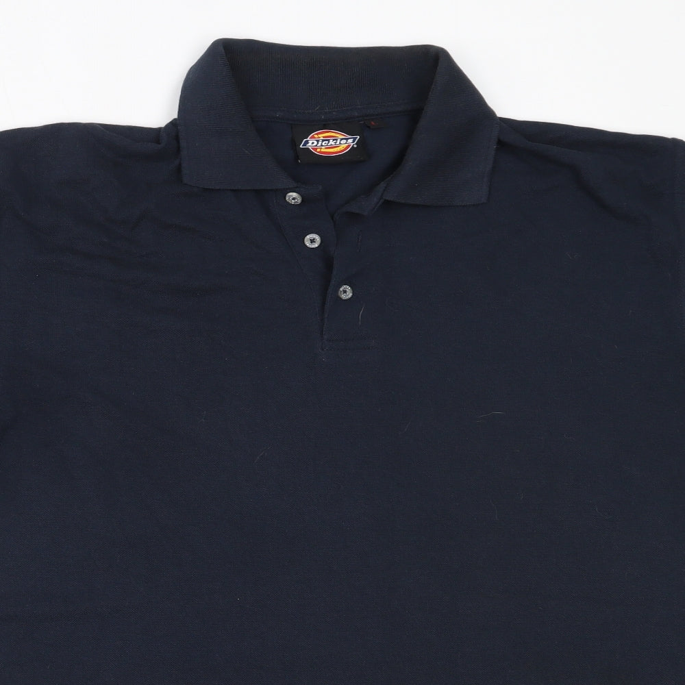 Dickies Mens Blue  Cotton  Polo Size L Collared